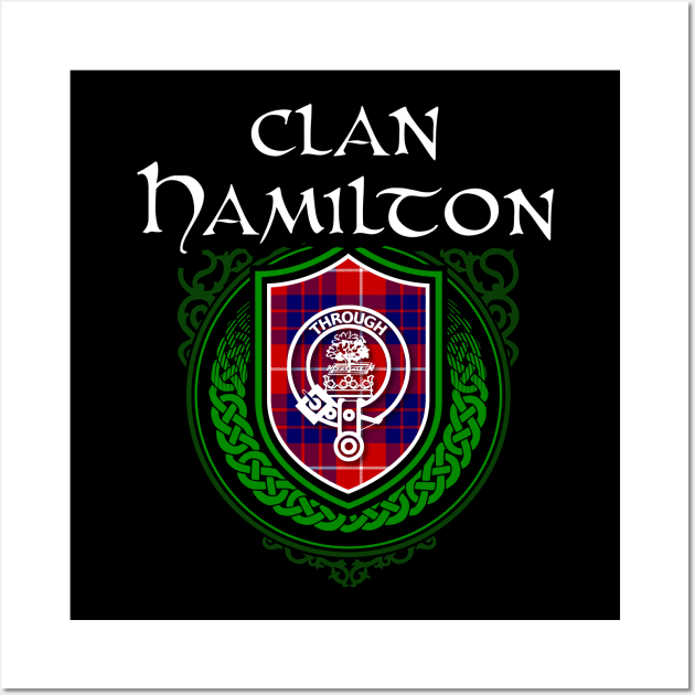 Clan Hamilton Surname Scottish Clan Tartan Crest Badge Wall Art by Celtic Folk